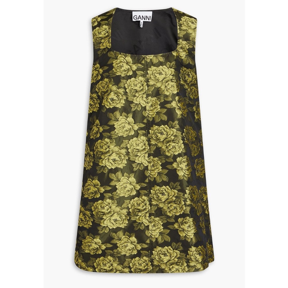 GANNI Flower Jacquard Suiting Mini Dress - Picture 2 of 9